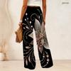 Women Plus Size Loose Wide Leg Long Pants Exquisite Gem Star Print Elastic High Waist Casual Trousers For Daily Beach Vacation Wear