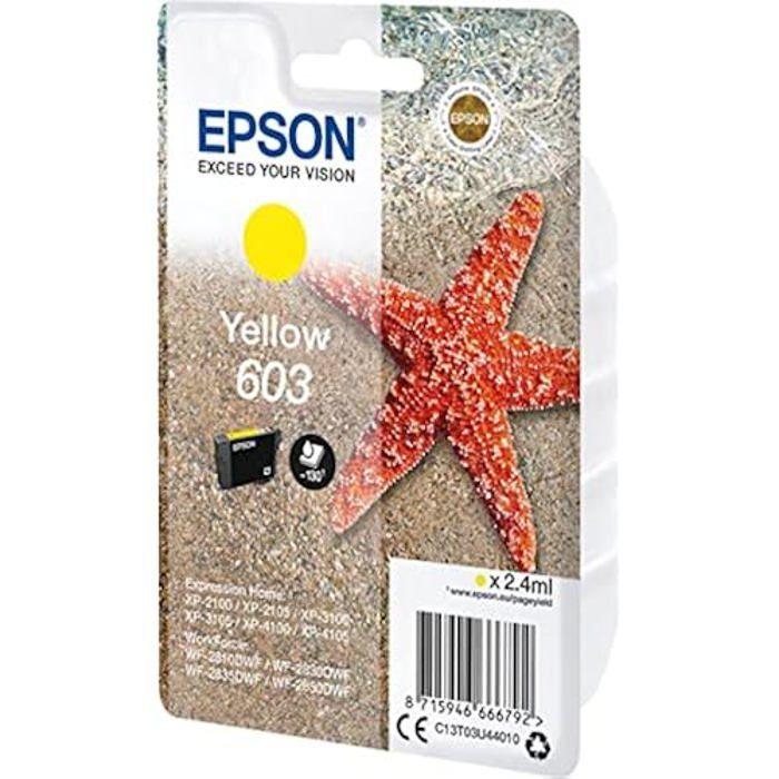 Cartouches D'encre - EPSON - N° 603 - Jaune - Compatible XP-2100, 3100, 4100 - Pack De 10