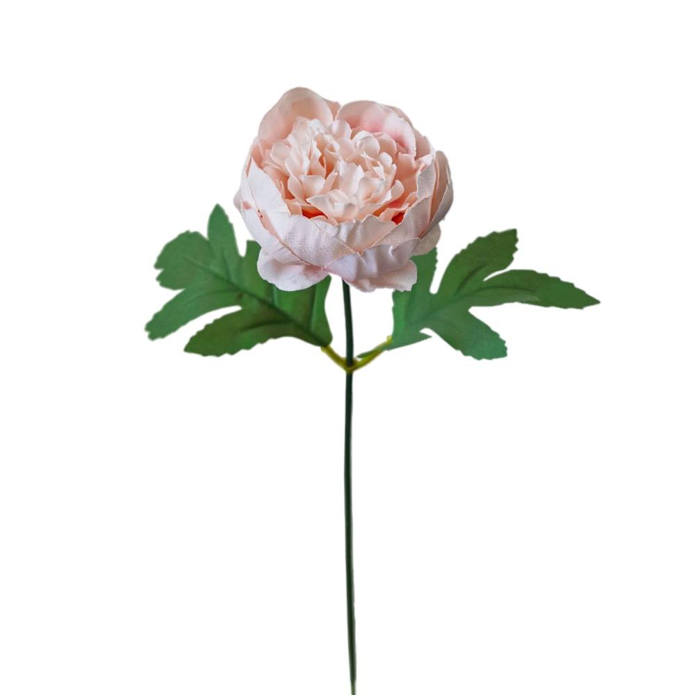 Peony Artifiical Flower Branch Flexible Stems 29cm Height Camellia Fake Flower with Green Leaves Simulation Flower