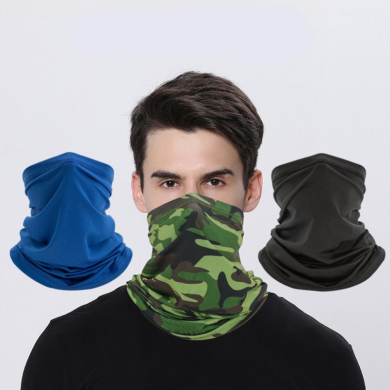 Proteção UV Cobertura Facial de Seda Gelo Tubo de Pescoço Bandana Lenço para Esportes ao Ar Livre Respirável Lenço para Caminhada Polaina de Pescoço Bandana