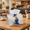 1pc Minimalist Modern Elegant Tissue Box, Woman Portrait Illustration Perfect for Outdoor Gatherings, Daily Desktop Use, And Suitable for Bedrooms, Li