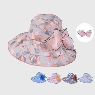Windproof Rope Mom Fisherman Hat Detachable Bow Summer Basin Cap Sunscreen Basin Hat  Spring