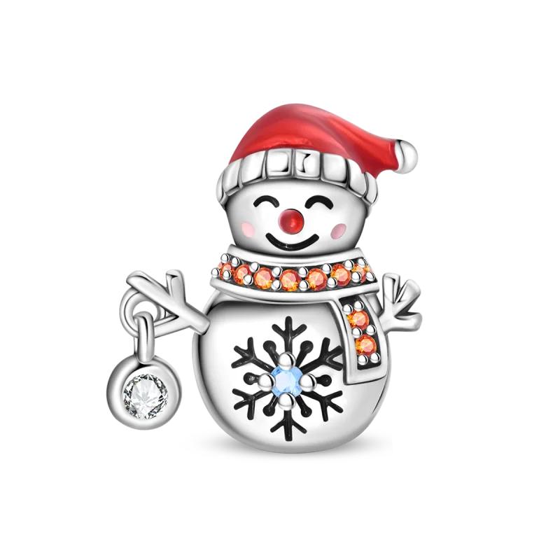 Original Charm 925 Pure Silver Rabbit Snowman Bear Whale Pendant Beads Fit Women's Necklace DIY Bracelet Exquisite Jewelry Gif
