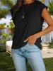 Women's Cap Sleeve Tank Top Crew Neck Loose Fit Basic Summer Tee