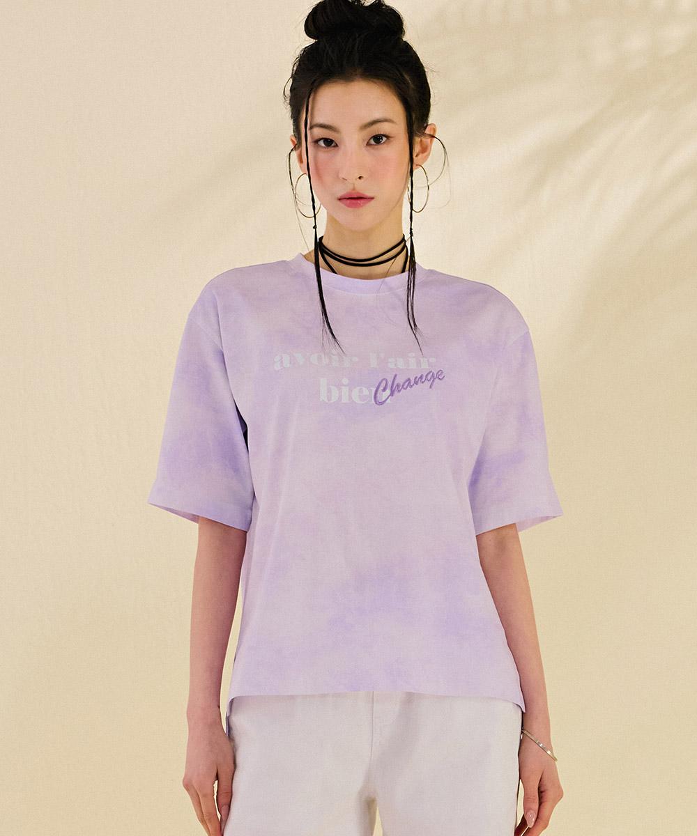 Chase Cult Women S All-Over Print Lettering Short Sleeve T-Shirt-Dbrg5884D0T Violet/85