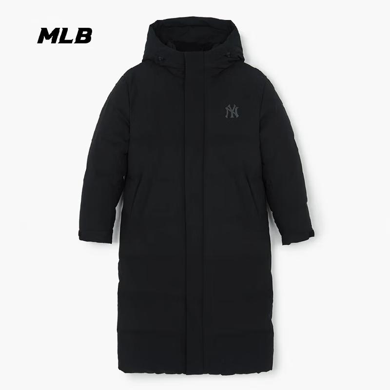 MLB Unisex Water-Repellent Back Logo Hooded Long Down Jacket