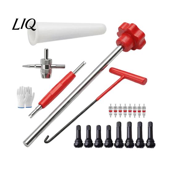 TR414 Valve Stems 23Pcs Tire Stem Tool Set, Quick Change Installer Kit with TR413/TR414 Repair Stems, 4-Way Core Removal for Cars Motorcycles