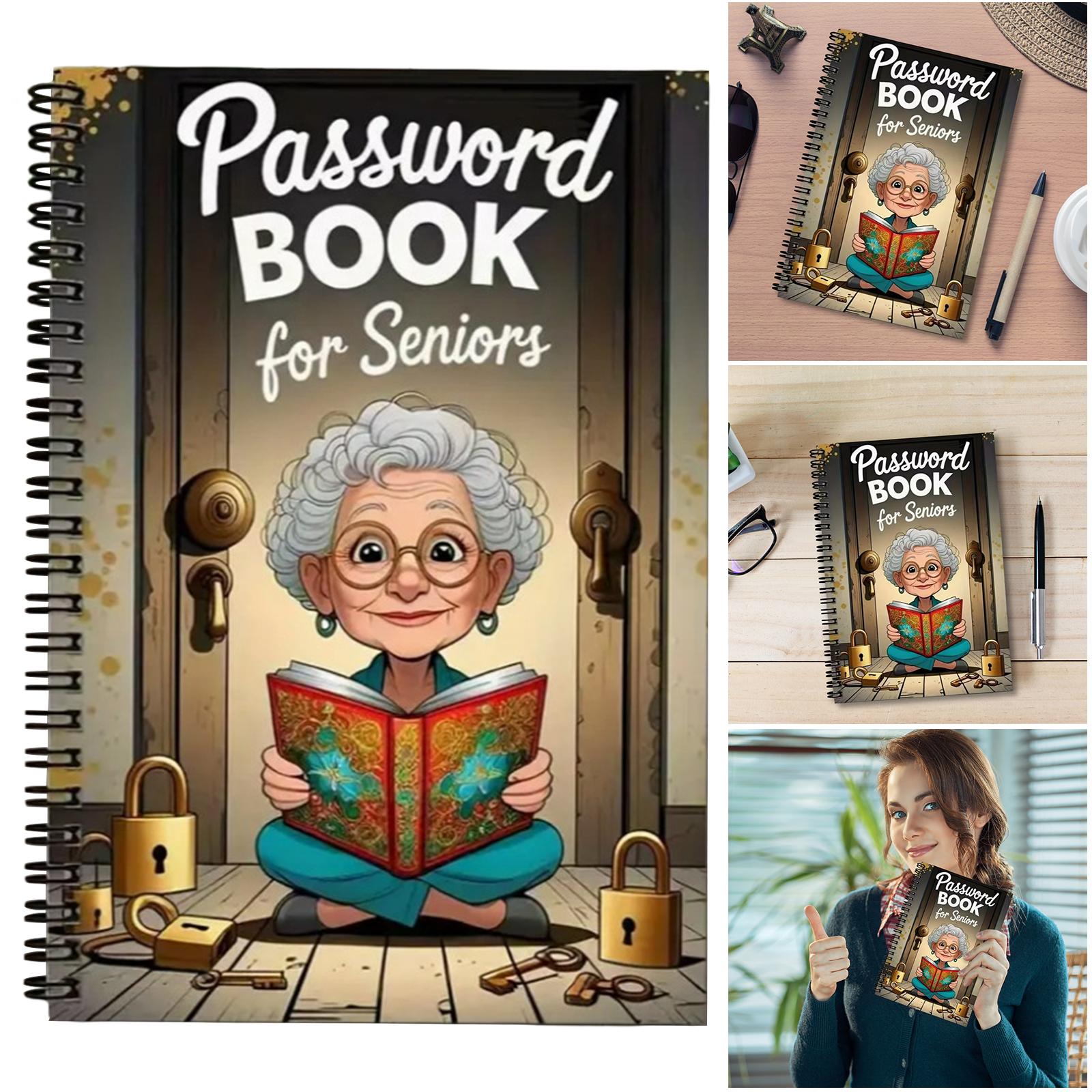 Cartoon Spiral Password Book for Seniors Journaling Notebook Password Notebook for Internet Computer Home Or Office Use CHINA