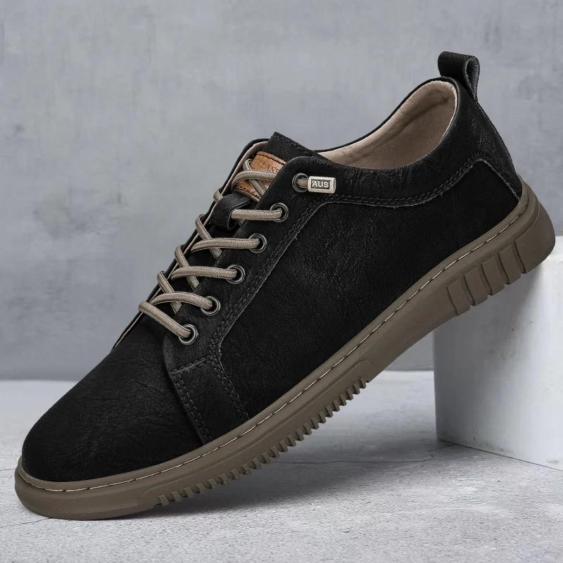 

Fashion High Quality Men s Summer New Two-layer Cowhide Mesh Breathable Board Shoes with Fashionable Lace Up Outdoor Low Top Men s Shoes 49