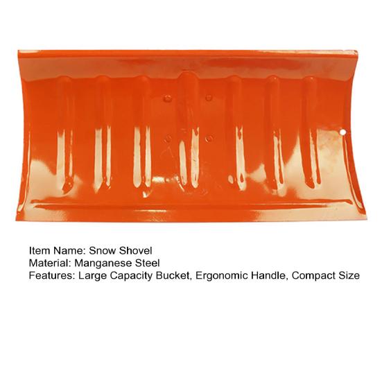Snow Shovel Snow Pusher Large Capacity Bucket Manganese Steel Reinforced Design Scoop Shovel Snow Clearing Tool