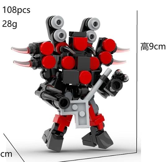 Mini Skibidi Toilet Man Figure Anime Building Block Toys Tvman Plus Titan Cameraman Speakerman Bricks Model Kid Birthday Gifts