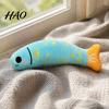 Catnip Filled Fish Pillow Cat Toy, Squeaky Linen Chew Stuffed Toy Kitten Kicker for Indoor Cats Biting Kicking Boredom Relief Natural Supplies