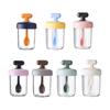 High Value Transparent Glass Oat Cup With Lid And Spoon Good Sealing With Scale Multicolor Optional Breakfast Cup