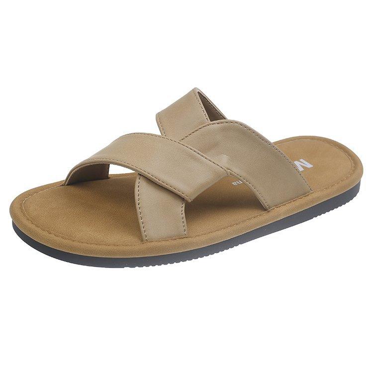 

Niche kinked cross slippers women s soft bottom outer wear 2025 new summer beach seaside vacation cool slippers 40 хаки