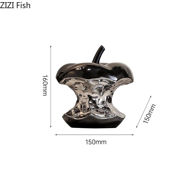 Simulated Apple Ceramic Ornaments Creative Electroplated Ceramic Ornaments Home Livingroom Officedesk Display Cabinet Decoration