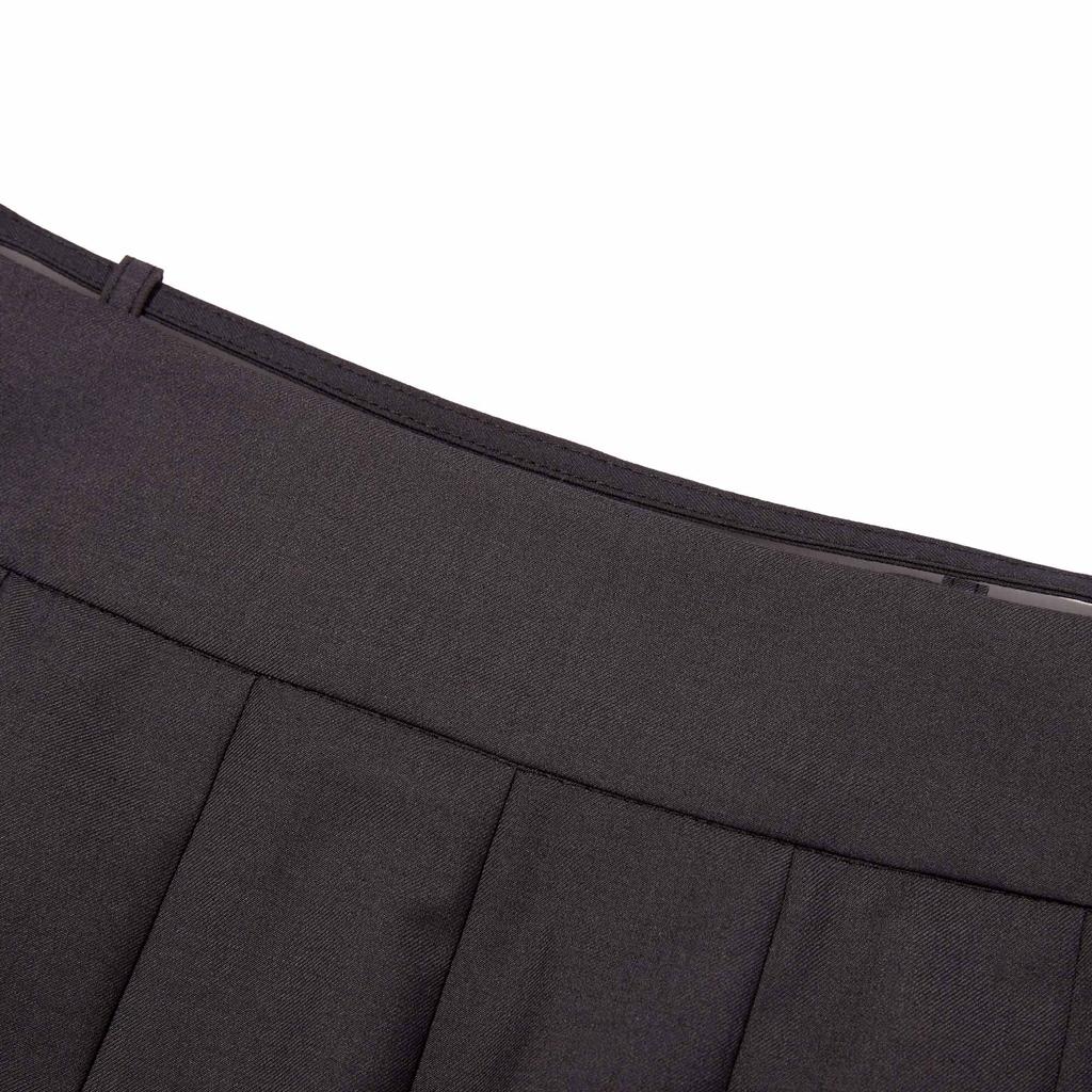 Kirsh Inner Pants Detail Mini Pleated Skirt [Charcoal]