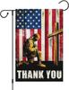 Louise Maelys Patriotic Memorial Day USA Garden Ag 12x18 Double Sided, Small Burlap Soldiers Heroes Thank You Yard Ags B LLO