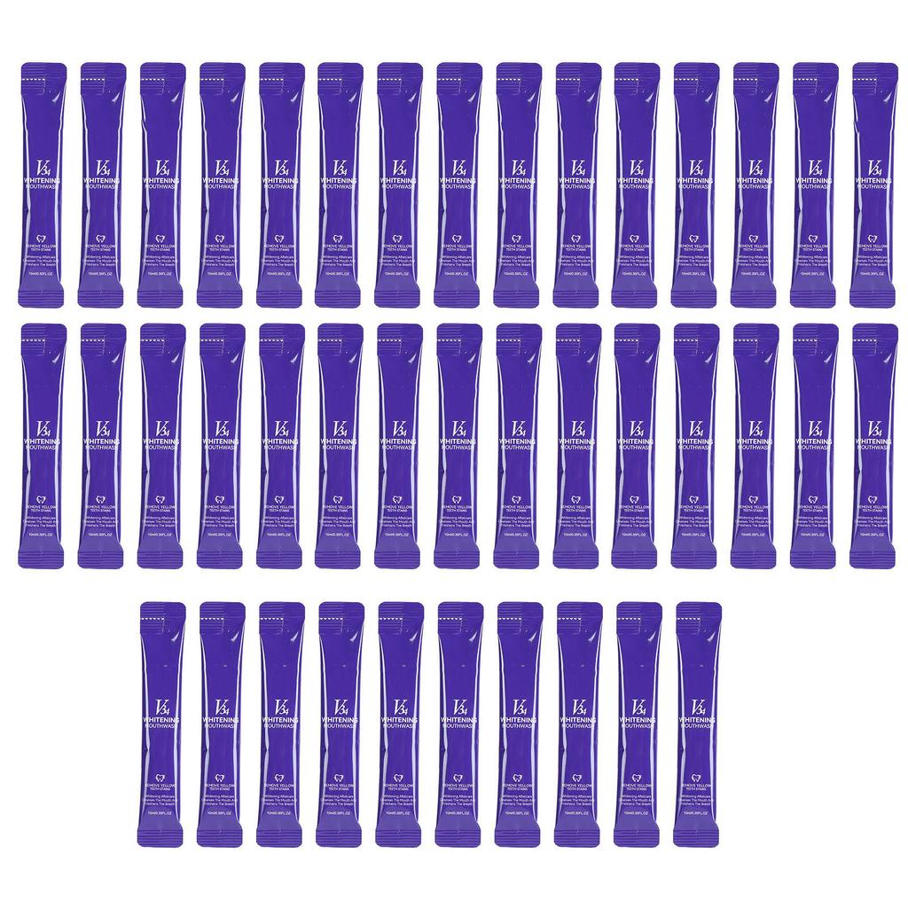 40pcs 10ml Travel Size Mouthwash Packets Whitening Teeth Mouthwash Refreshing Breath Mouthwash for Oral Care Purple
