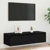 TV Stand with LED Lights Black Oak Effect 100x35.5x25 Cm