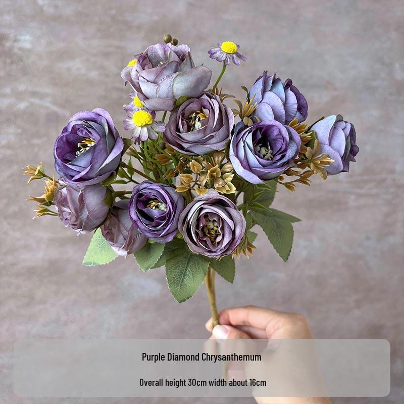 Flori Artificiale Seria Violet: Floral Decorativ Elegant pentru Casă, Nuntă, Cameră Model și Decor Moale.