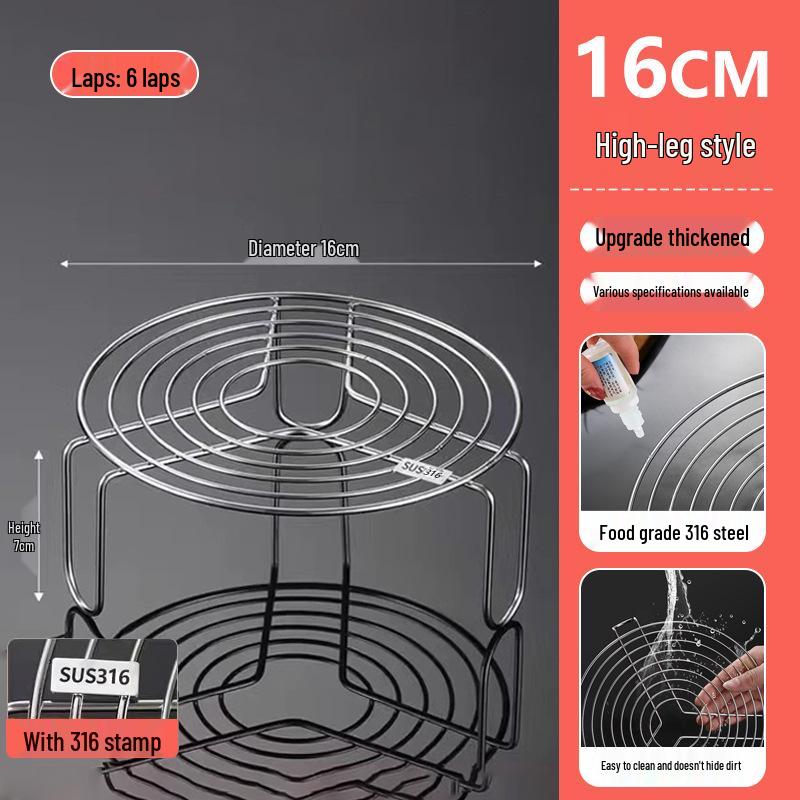 Stainless Steel Steaming Rack for High-Pressure Cookers, Steaming Grids, Plates, and Drawers with High/Low Feet for Kitchen Vegetables.