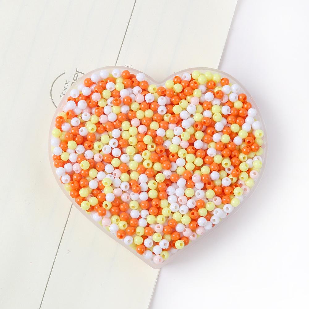42-Color Acrylic Solid Color Round Beads Rice Beads Handmade Diy Beaded Loose Beads Bracelet Necklace Jewelry Material 3/4Mm