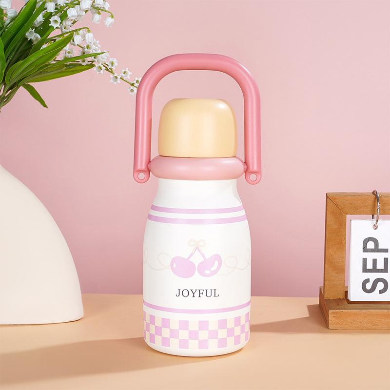

High-Value Cartoon 316 Stainless Steel Double Straw Thermos Cup for Women and Kids 650ml
