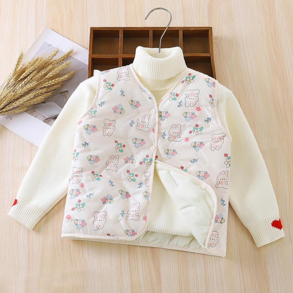 Kids' Fashionable Double-Sided Fleece Vest - Warm Sleeveless Jacket for Boys and Girls
