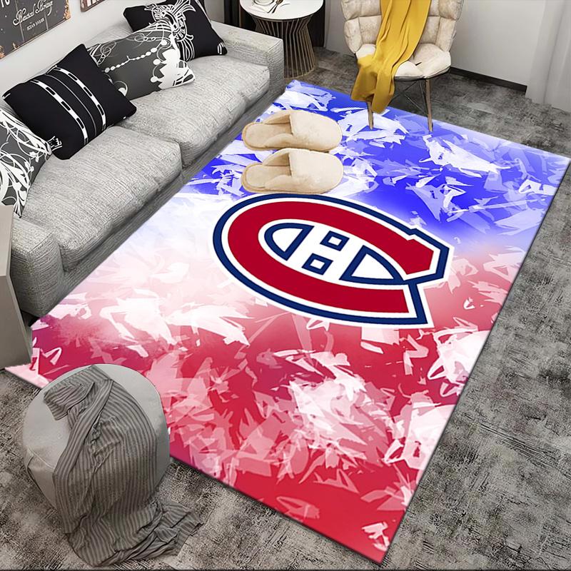 Tapis de sol Équipe de hockey des Canadiens de Montréal Convient pour l'intérieur et l'extérieur, Tapis pour maisons, bureaux, salons, Décoration intérieure, Cadeau de Noël