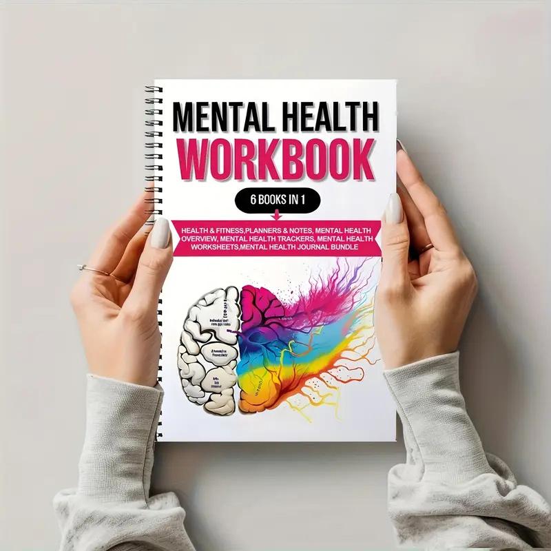 Zeszyt ćwiczeń zdrowia psychicznego: 6 Książek w 1 Dziennik Medytacji i Śledzenia Emocji Pomoc w Łagodzeniu Lęku z Wdzięcznością dla Mężczyzn i Kobiet