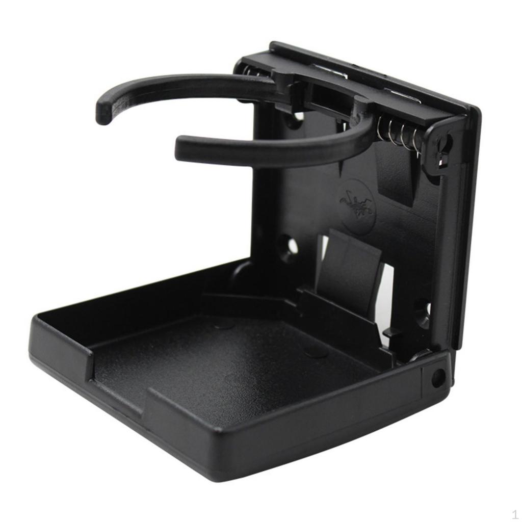 Car Cup Holder ScrewMount Foldable SpaceSaving for Drivers, Commuters, RV, Boat Black