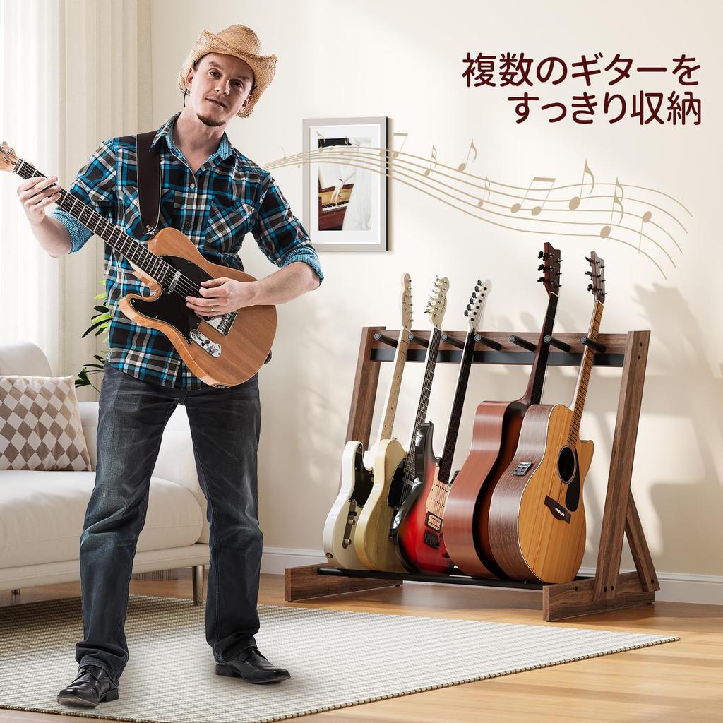 MAHANCRIS Guitar Fits Acoustic Electric and Guitar Guitar Instrument Guitar Holder with EVA Protective Walnut for Home and Studio Use Stand, 3-5