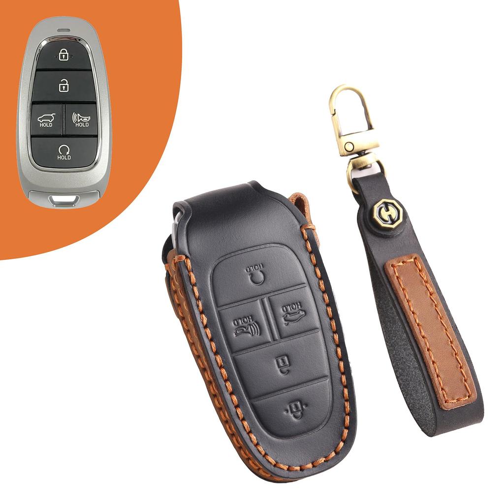 Suitable for New Style Hyundai IX35/IX45 Handmade Cowhide High-End Car Key Cases keychain
