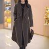Two Sides Wear Mom's Snow Fleece Woolen Coat Autumn Winter New Warm Velvet Long Thicken Windbreaker Women Wool Jacket Overcoat