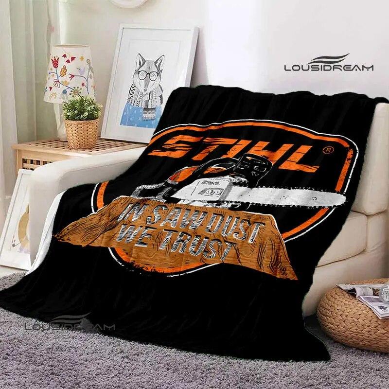 

Stihl logo printed blanket Flange Warm blanket picnic blanket Soft and comfortable blanket throw blanket birthday gift