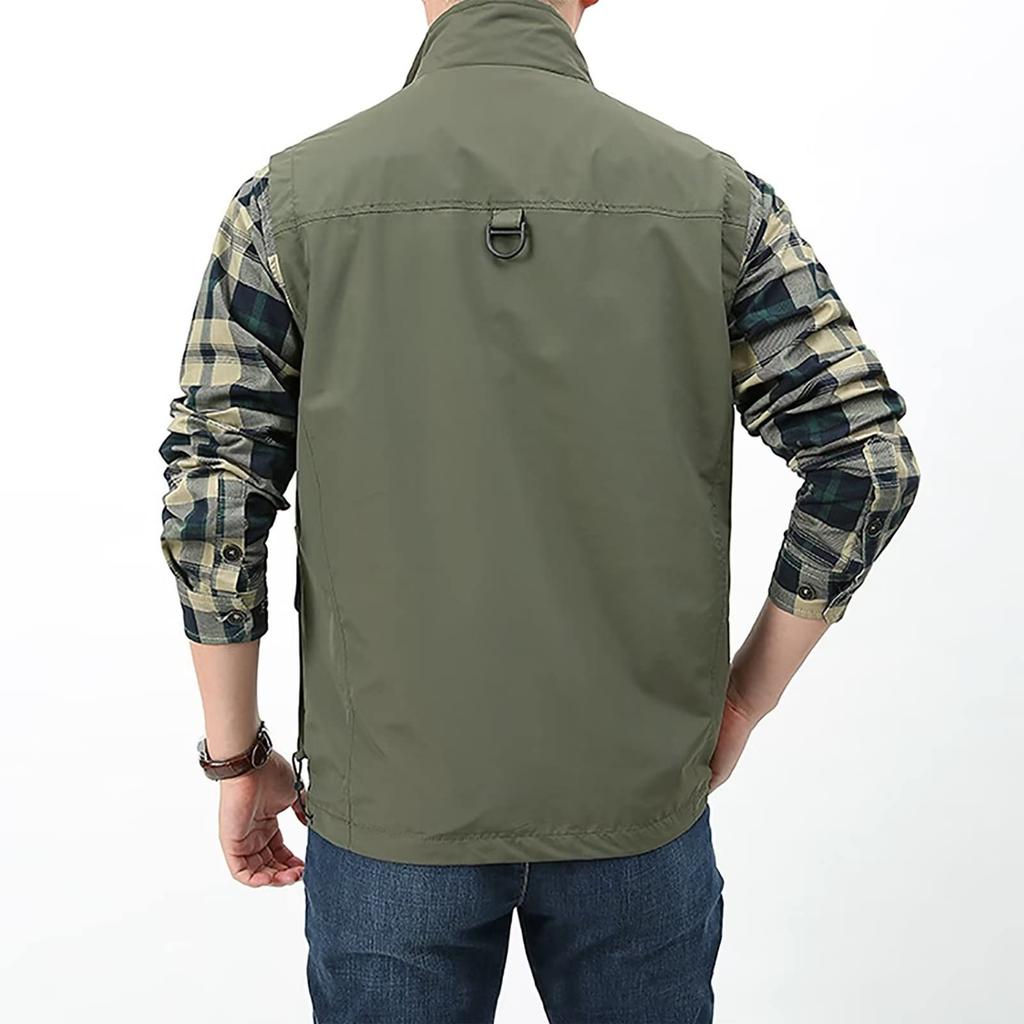 OROLN Multifunctional Mesh Perfect for Summer UV Stylish Fishing Camping Vest Men's Vest, Ultralightweight, Fishing, Shooting, Mountaineering,