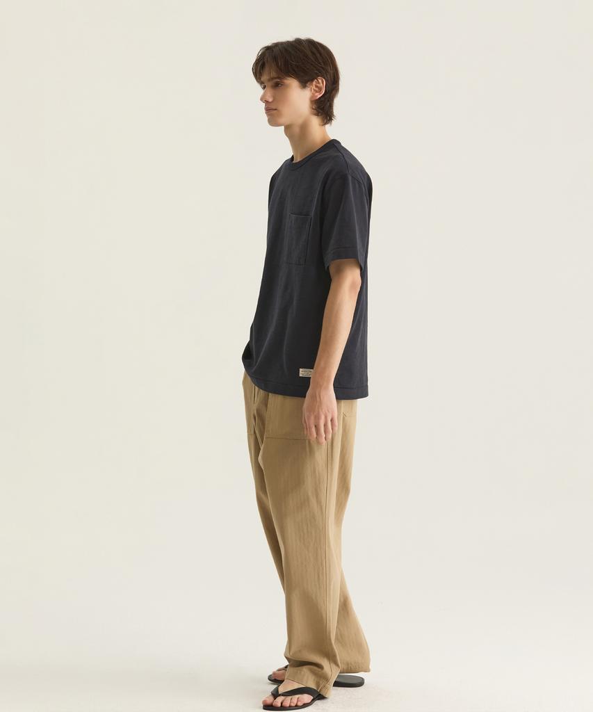 Oteumilkape Herringbone Fatigue Pants - Beige