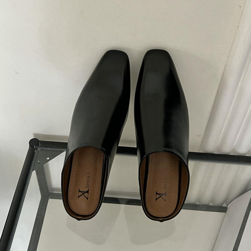 Fashion SUOJIALUN 2025 Autumn Women Slipper Ladies Round Toe Slip On Ladies Casual Mules Shoes Flat Heel Outdoor Dress Sandal Shoes