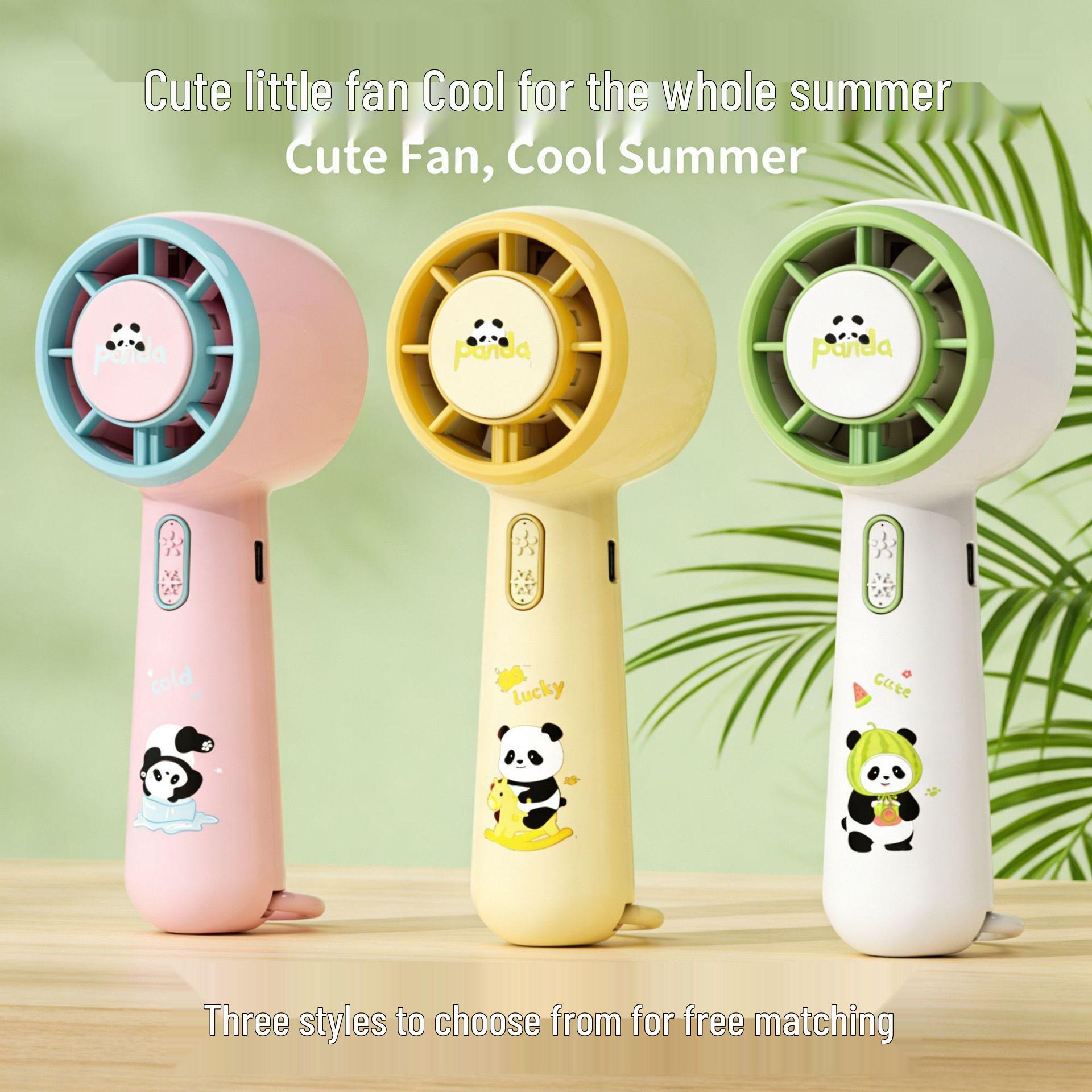 

Cartoon Panda USB Portable Handheld Fan: Summer Edition with Powerful Wind As pictured