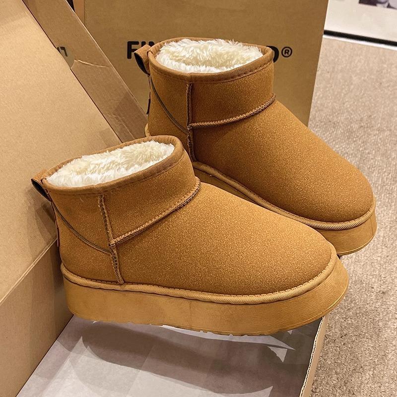 Flat Sole Thickened Fleece Warm Shoes Plus Size Women's Snow Boots