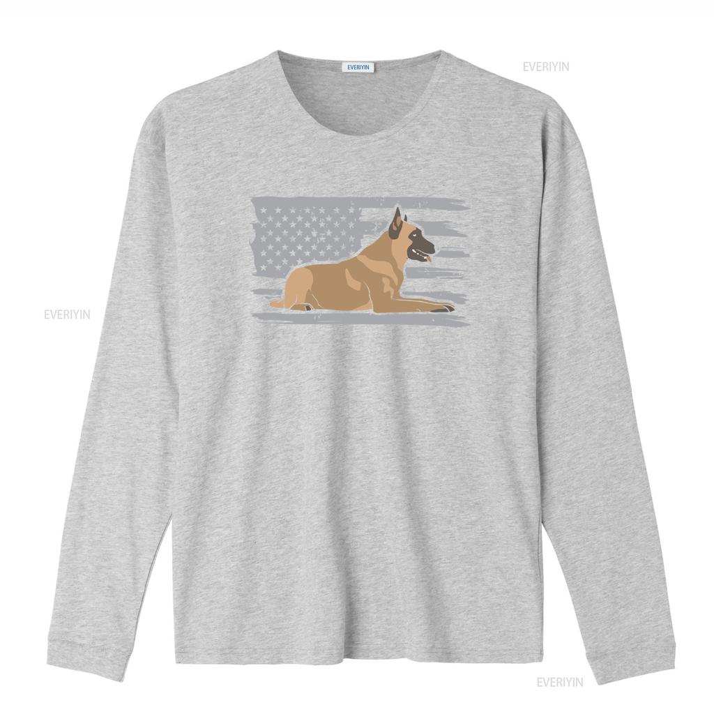 American Flag Belgian Malinois Mom T Shirt Patriotic Dog For Her Women Vintage Washed Versatile Graphic Homme Unisex Fashion