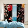 2 Pcs   Versatile Polyester Transparent Curtains for Home Decoration Japanese Landscape1 for Use In Bedrooms and Living Rooms