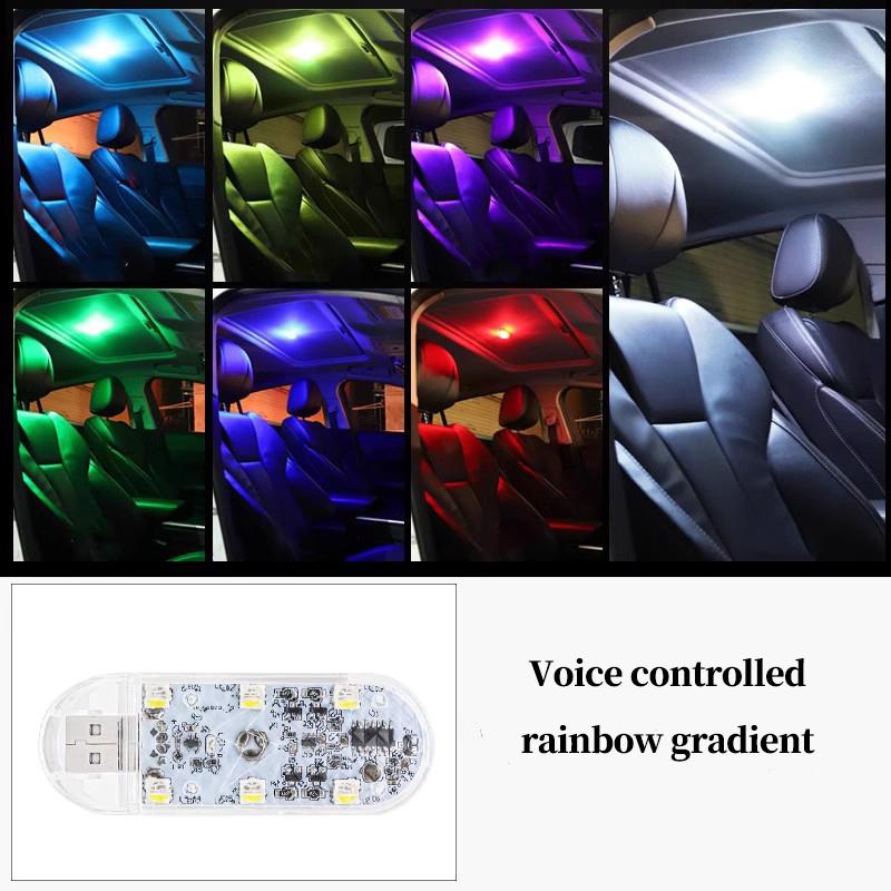LED Car Mini Touch Light USB Charging Portable Auto Roof Ceiling Reading Night Lamp Wireless Car Decoration Ambinet Light