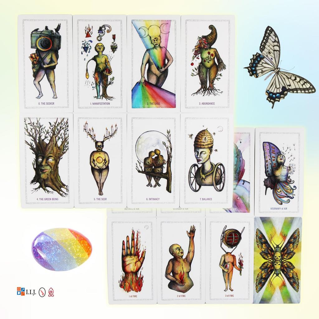 I.I.J Tarot Cards, The Awakening Tarot, 78 Cards, Element Tarot Fortune Telling, Japanese Instruction Manual Included, Authentic