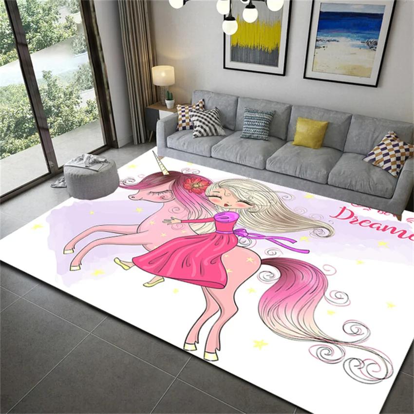Cartoon Ballet Girl Carpet for Kids Room Kawaii Children's Room Carpets for Baby Girl Nordic Soft Bedroom Rug Floor Mats To Play