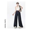 Hong Kong Style Retro Blue Loose-Fitting Loose Pants Denim Women's High Waist Slimming Straight Pants Mop Pants Summer