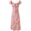 Women's Floral Ruffle A-Line Maxi Dress