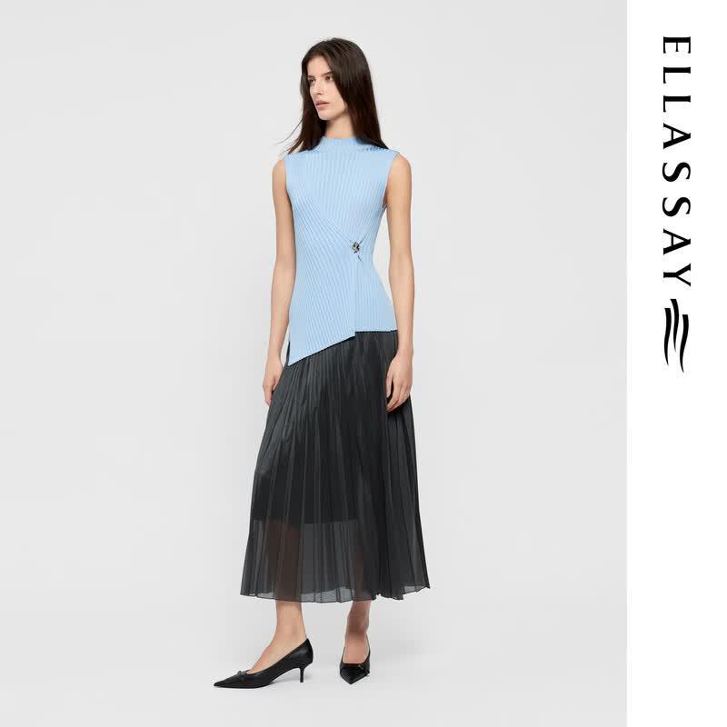 ELLASSAY Cuprammonia Silk Sleeveless Knit Top