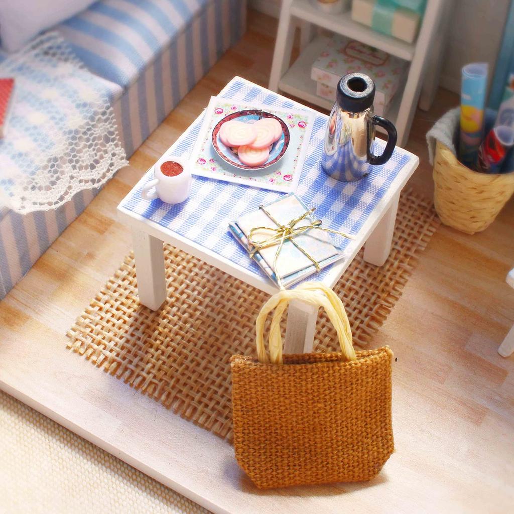 CUTEROOM DIY Wooden Dollhouse Handmade Miniature Assembled Toy for Kids and Interior Original Design Kit, House, Adults, Decoration, (Fresh Sunshine)