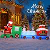 8.8FT LED Inflatable Christmas Yard DecorSanta Train with Friends Xmas Toy Home Decoration Supplies Ornament Gifts Holiday Decor